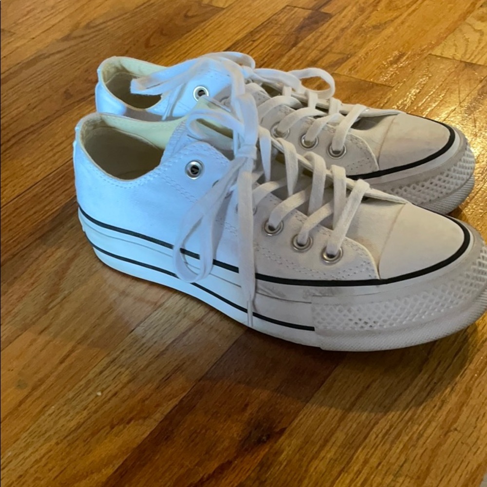 Platform low top white converse